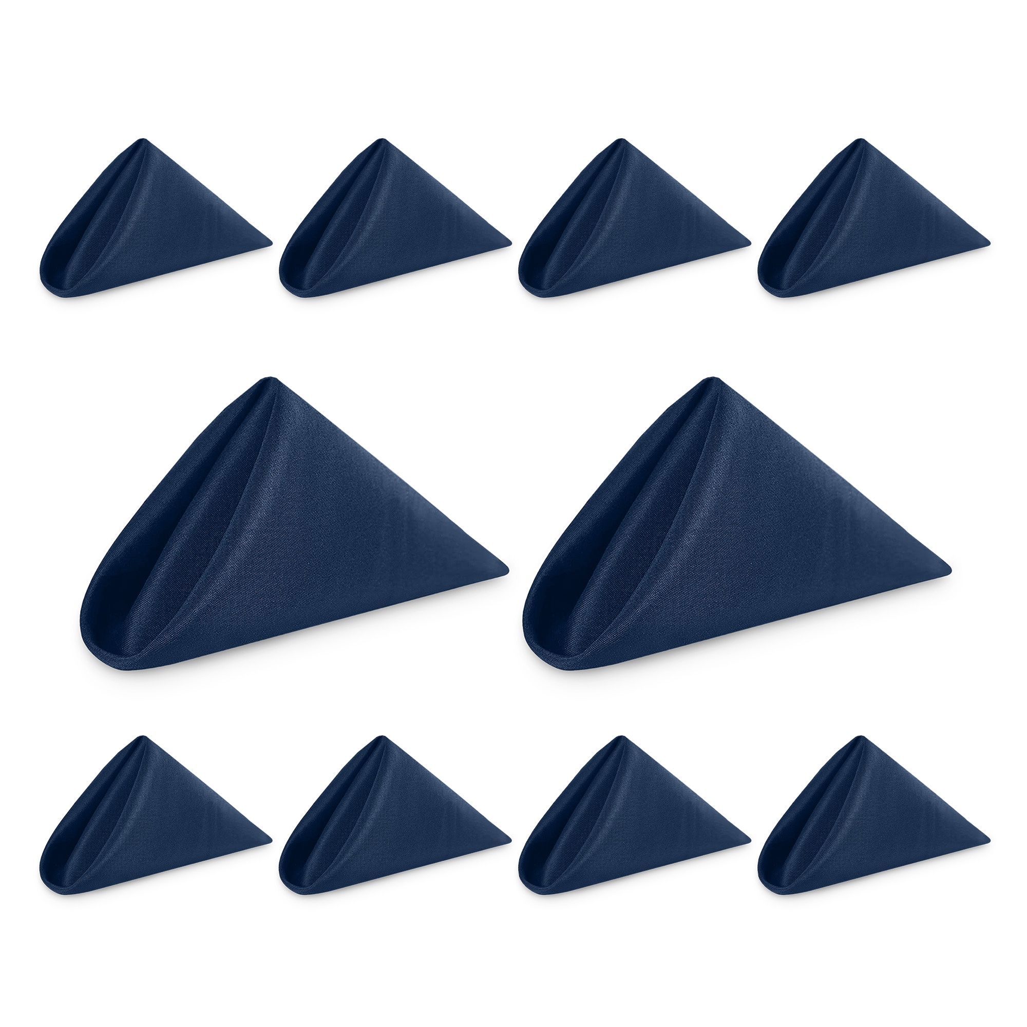 Neel Blue 20 Inch Polyester Table Napkins, Reusable, Wrinkle-Resistant Cloth Napkins, 10pcs in Navy