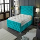 image 4 of Colleen Plush Teal King Bed Frame - Teal