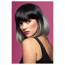 Manic Panic Alien Grey Glam Doll Black & Grey Ombre Bob with Fringe Wig