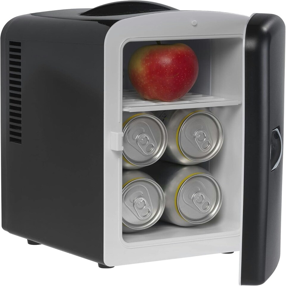 image 1 of Small Mini Fridge With UV Light Disinfection - 4 Litre / 6 can – Perfect for Skincare, Cosmetics, Food or Drink - Bedroom, Car or Games Room - Cools & Warms Black