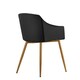 image 4 of Single Eden Modern Dining Chair, Faux Leather Padded Cushion & Solid Wooden Legs Black