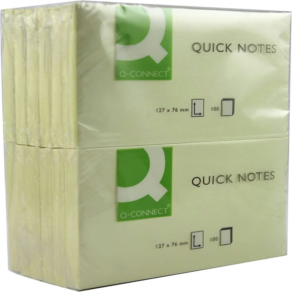 image 1 of Quick Notes 76 x 127mm Yellow Pack of 12