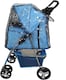 image 1 of Pet Stroller Dog Cat Puppy Pram Pushchair Travel Cart Jogging Buggy Carrier (Blue with Cover)