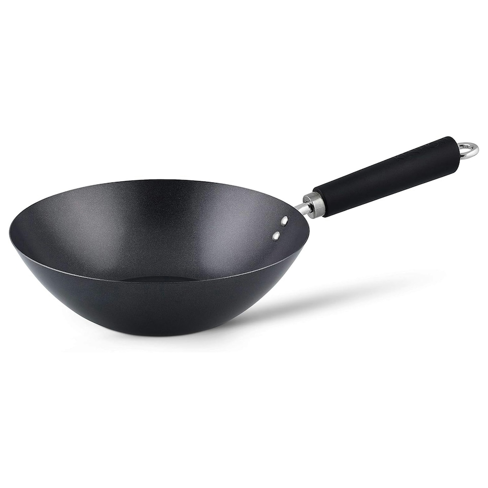 image 1 of Ken Hom Excellence 27cm Non-Stick Carbon Steel Wok