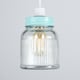 image 1 of ValueLights Retro Style Duck Egg Blue and Clear Glass Ribbed Pattern Design Jar Ceiling Pendant Light Shade