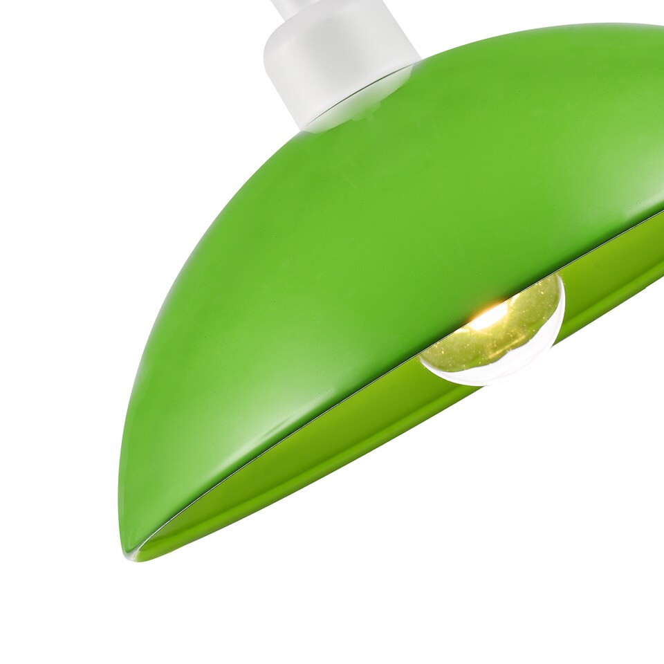 image 1 of Industrial Retro Designer Lime Green Gloss Disc Metal Ceiling Pendant Lamp Shade | Green