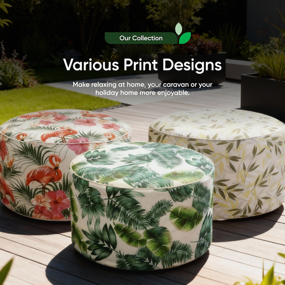 image 1 of Inflatable Outdoor Ottoman Pouf Chair for Camping & Beach
