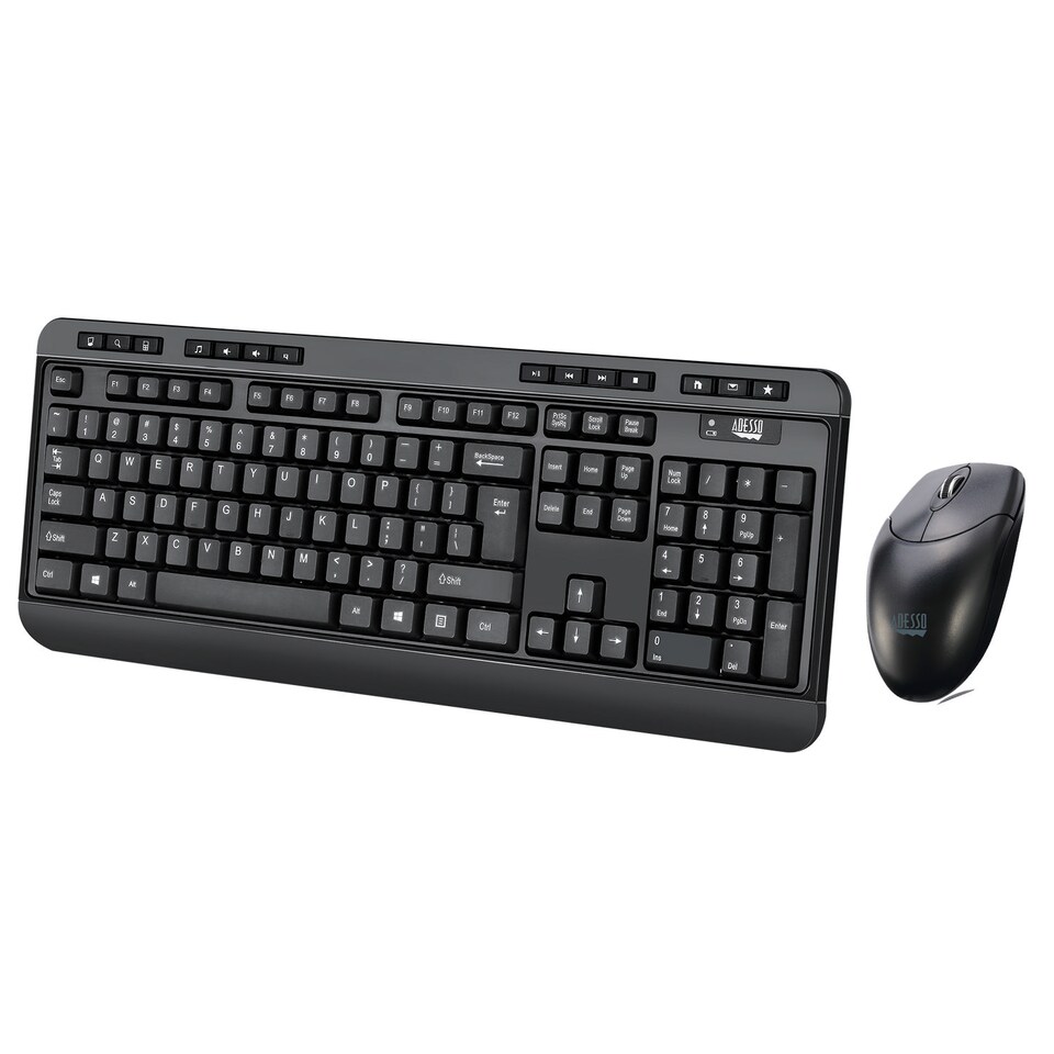 image 1 of Adesso Antimicrobial Wireless Desktop Keyboard and Mouse