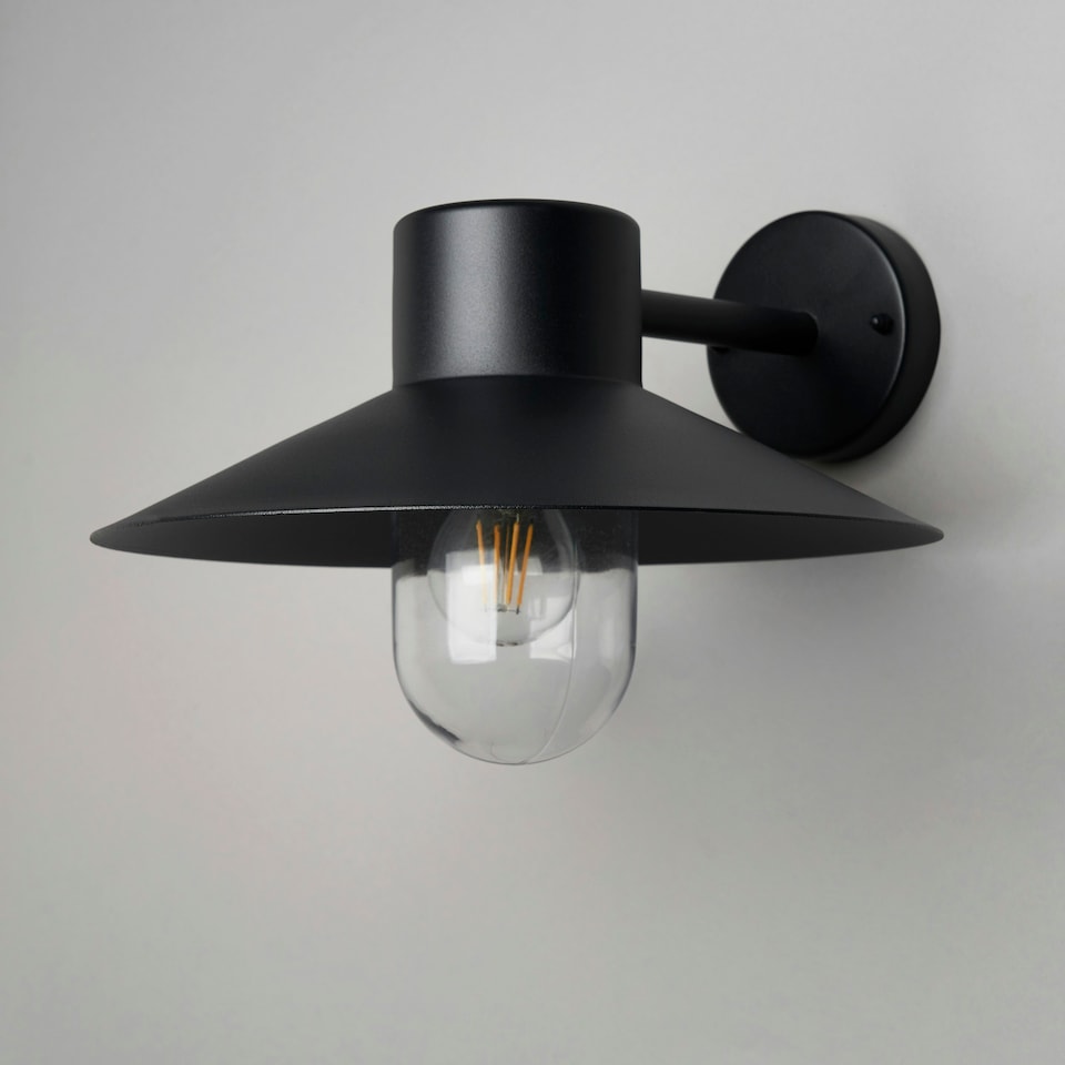 image 1 of Heston Outdoor Wall Light, Black