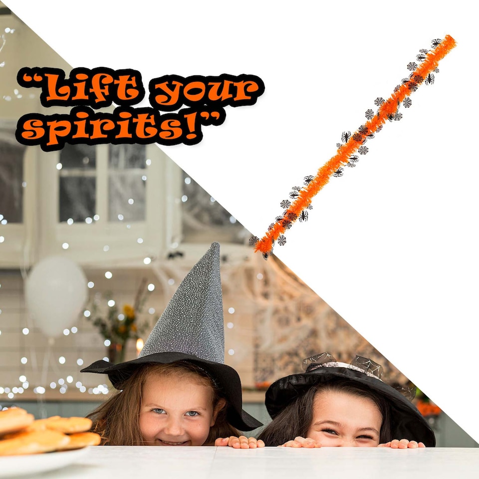image 1 of PMS Halloween Spider Tinsel Decoration - 2m