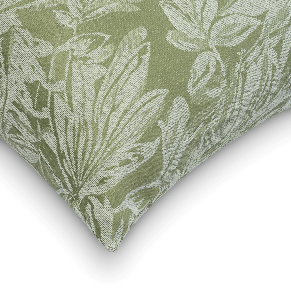 image 1 of Botanic Floral Soft Chenille 45cm x 45cm Green Cushion Set of 4 | Green | White | 45cm x 45cm x 10cm | 4