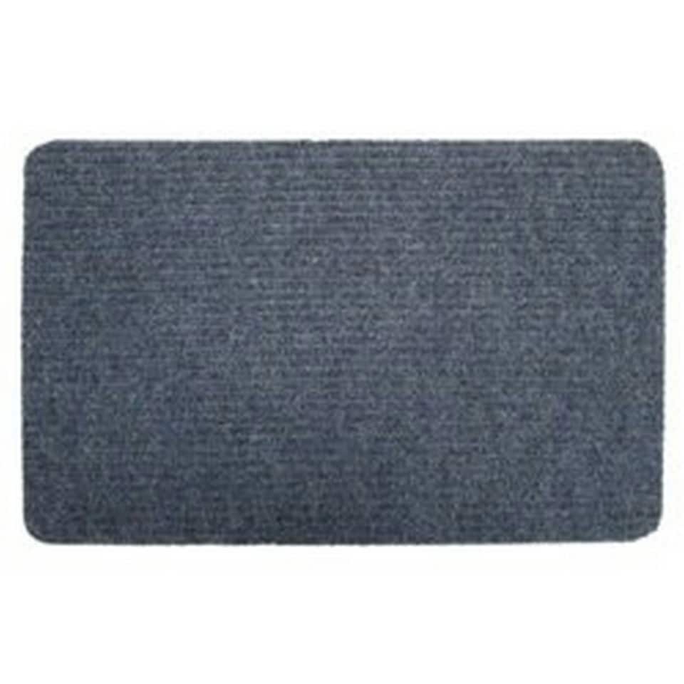 image 1 of Groundsman Basic Ribbed Indoor Door Mat - Blue - 40cm x 60cm