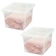 image 2 of 1 x 96 Litre Strong Clear Transparent Storage Container Ideal For Clothes & Books Clear