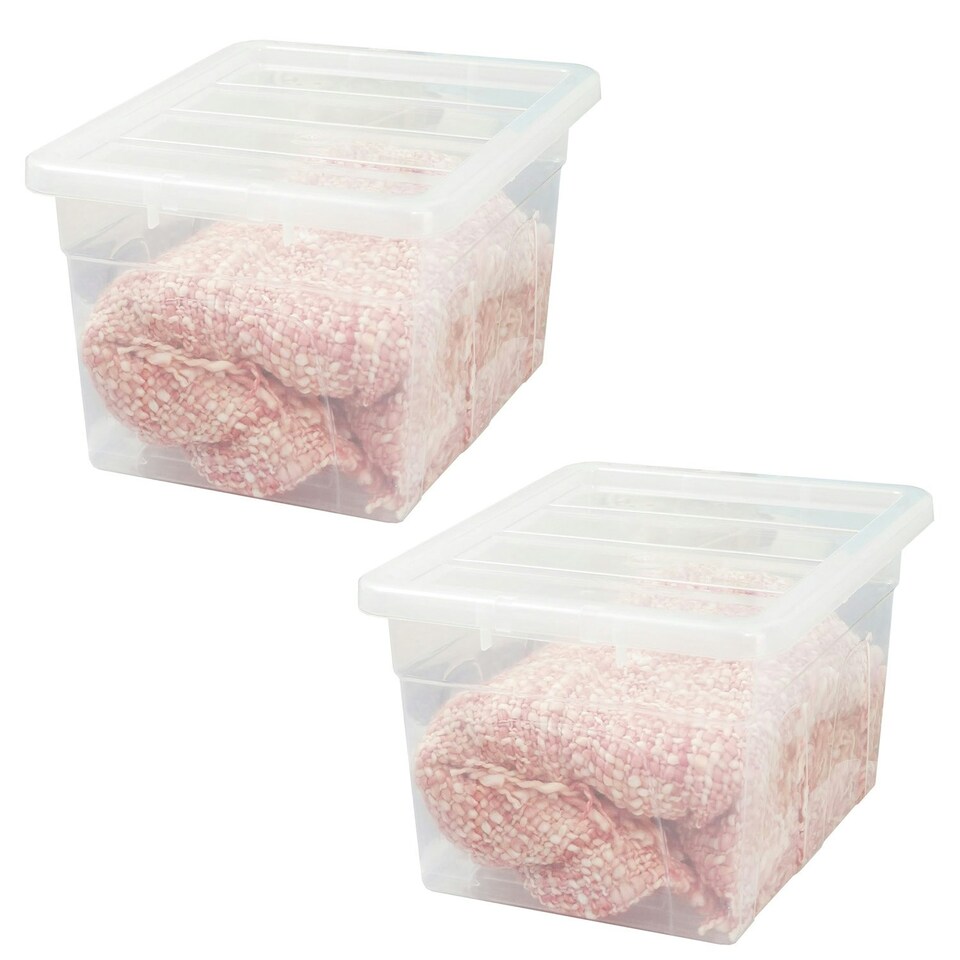 image 1 of 1 x 96 Litre Strong Clear Transparent Storage Container Ideal For Clothes & Books Clear