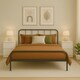 image 1 of Double Size Bed Frame Metal Rounded Headboard Easy Assembly Bed Base Storage