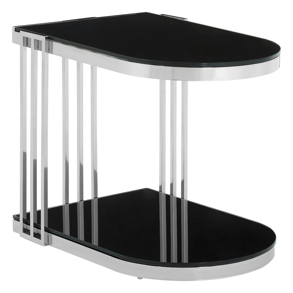 image 1 of Interiors By Premier Durable Silver U Shaped Side Table, Luxurious Finish Side Table By Couch, Modern Design Lounge Table Silver