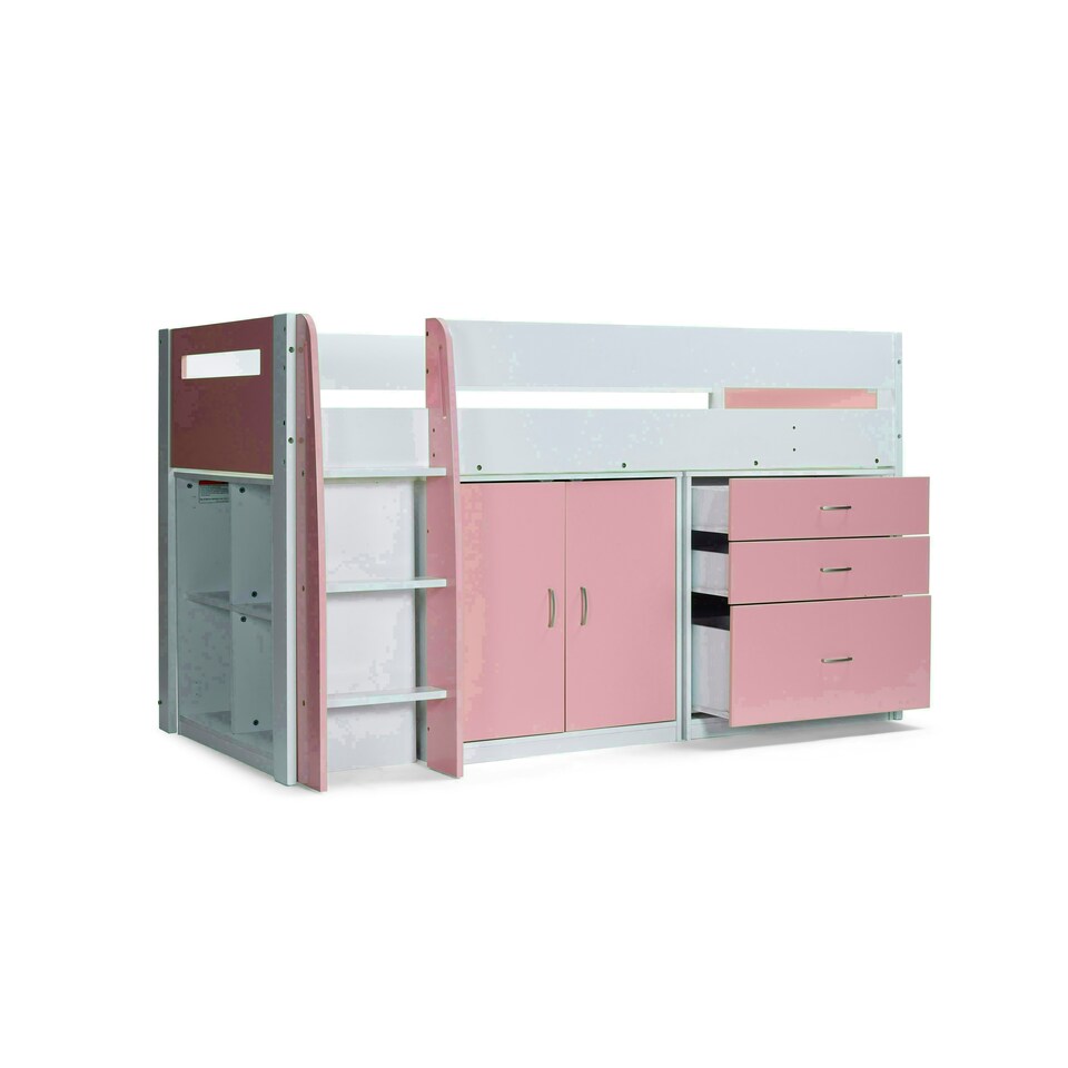 image 1 of Lacy Pink Storage Mid Sleeper And Theo Pocket Sprung Mattresses