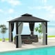 image 2 of Outsunny 3x3m Polycarbonate Hardtop Gazebo, Alum Frame, Grey