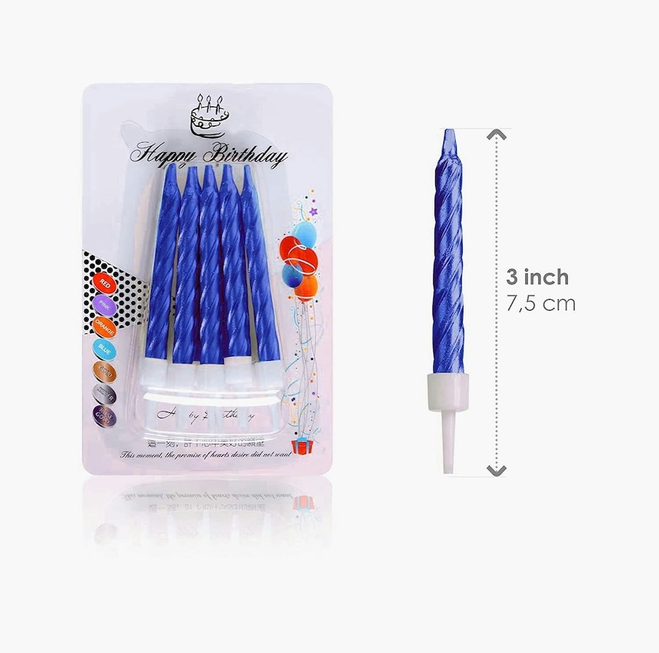 image 1 of 10 Pcs Blue Candles | Blue