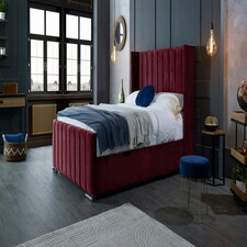 Meriso Plush Maroon Super King Bed Frame - Maroon