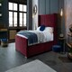 image 1 of Meriso Plush Maroon Super King Bed Frame - Maroon