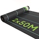 image 1 of Outsunny 2m x 100m Heavy Duty Weed Control Membrane, Weed Membrane for Landscaping Driveway Gravel Artificial Grass Lawn Underlay, Black