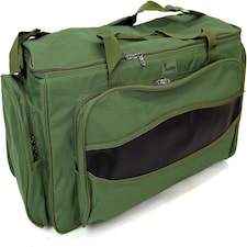Actiaspet XXL Insulated Carp Fishing Tackle Bag Large Green Padded Carryall with Shoulder Strap & Pockets, 83cm x 35cm x 35cm