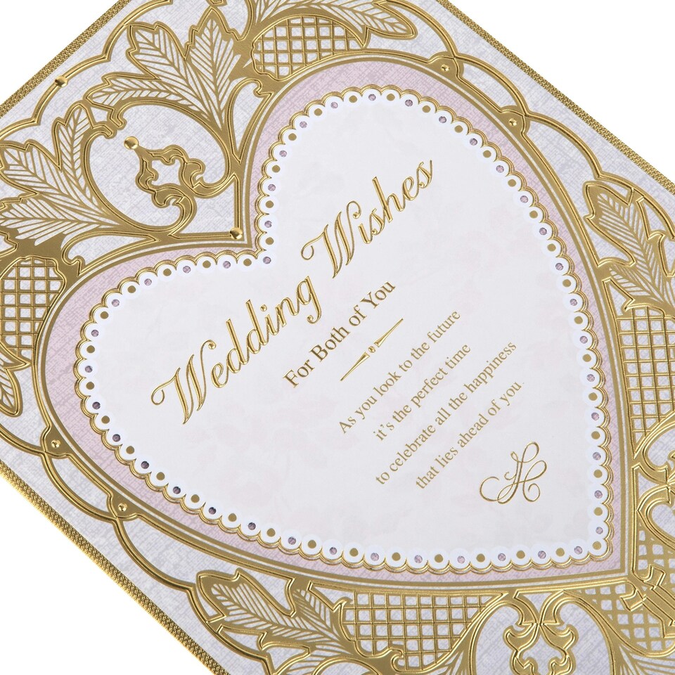 image 1 of Intricate Traditional Floral Design Wedding Congratulations Card