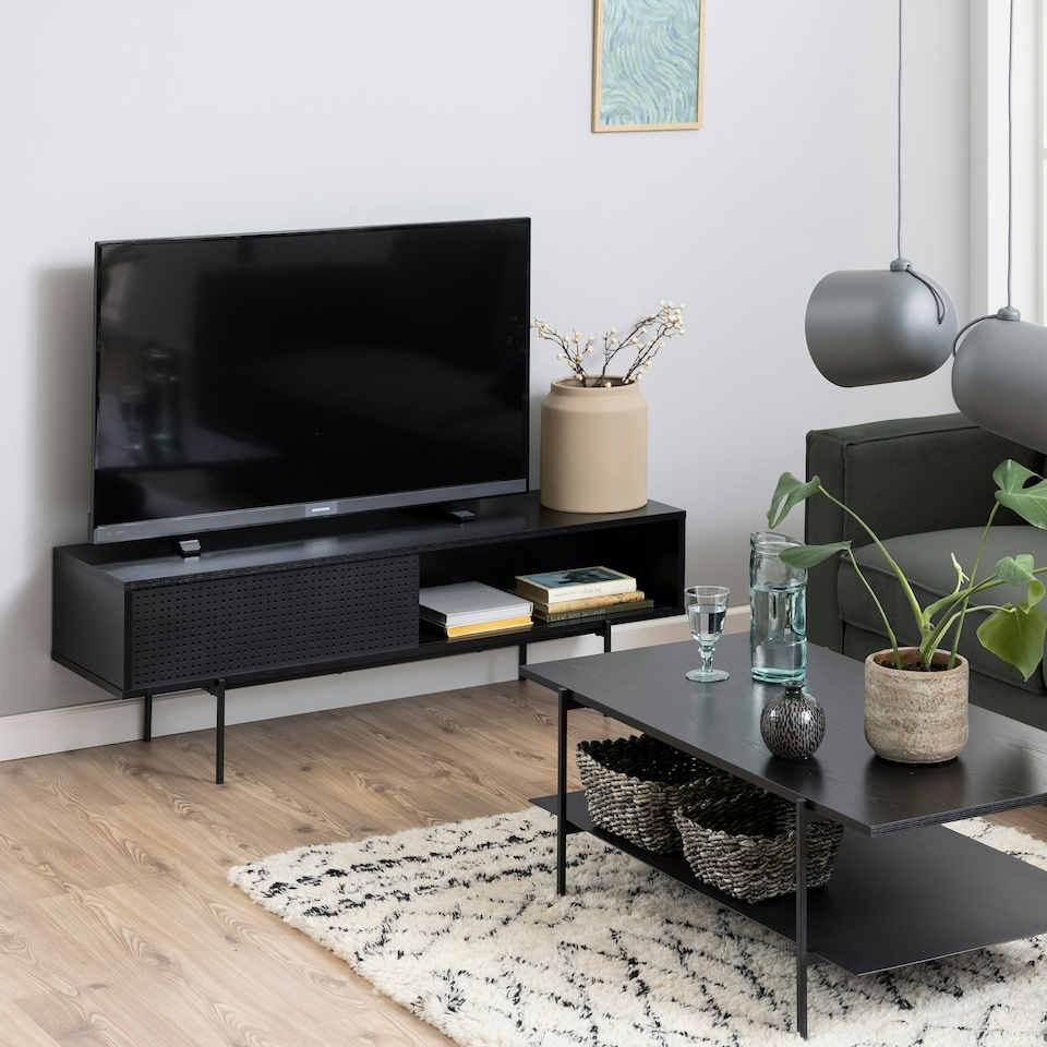 image 1 of Angus TV Unit with 1 Sliding Door in Black