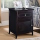 image 4 of COSTWAY 2-Tier Nightstand Modern Sofa Side Table Bedroom Brown