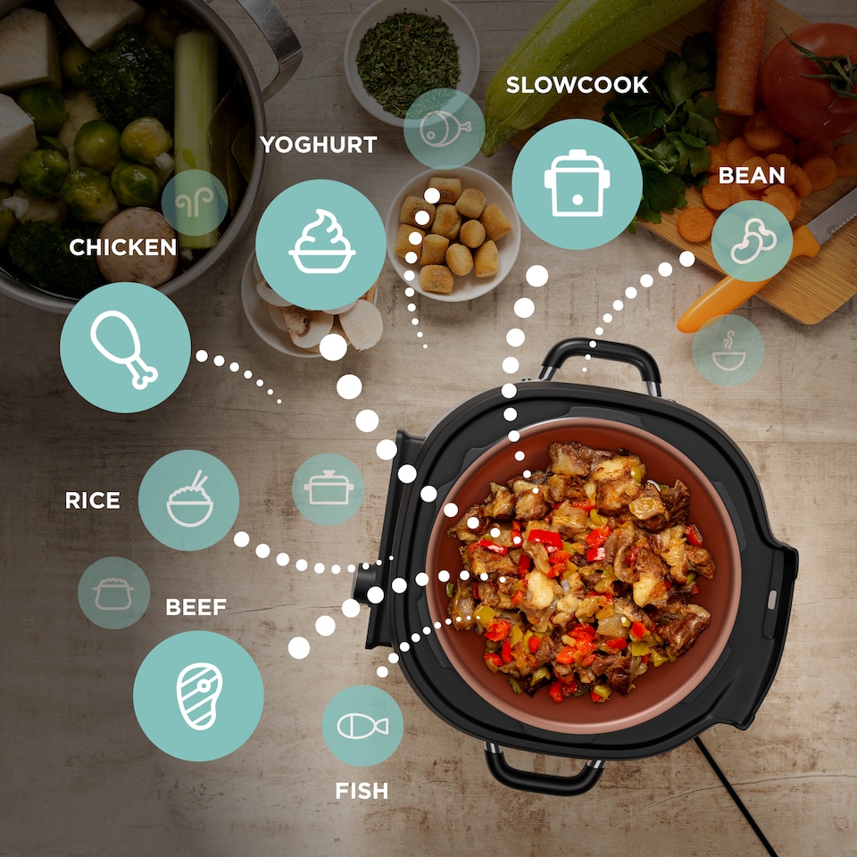 image 1 of DMD 23-in-1 Pressure Cooker 6L with Free Recipe Book