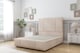 image 1 of Sloomy Lisbon Sand Naples Divan Bed Base No Drawers With 54 Inch Floor Standing Headboard & 12 Inch Matching Footboard | Cream | Sand | Single | 1