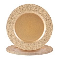 Argon Tableware Hammered Charger Plates - 33cm - Gold - Pack of 6 | Gold | Hammered Gold