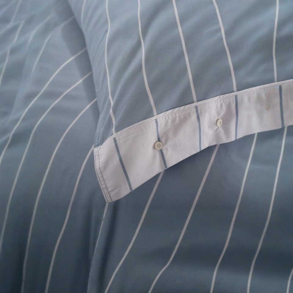image 1 of TLC Pin Stripe Duvet Set | Blue | Blue | Super King | 1