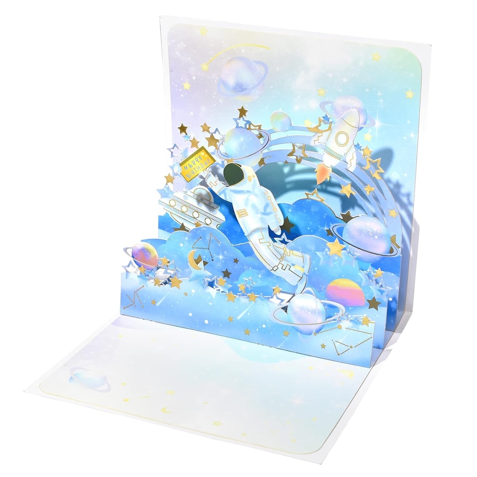 image 1 of Space Astronaut 3D Pop Up Greeting Card