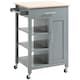 image 1 of HOMCOM Compact Kitchen Trolley Utility Cart on Wheels with Open Shelf & Storage Drawer for Dining Room, Kitchen, Grey