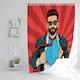 image 2 of Strong Businessman in glasses in comic style. Success concept (Shower Curtain)