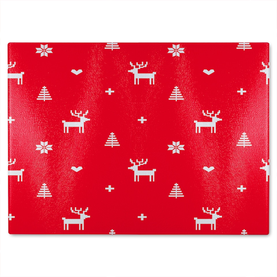 image 1 of Norway Christmas Festive Sweater Dining Glass Chopping Board | Multi