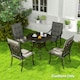 image 2 of Outsunny Set of 4 Garden Chair Cushions, Outdoor Seat Pads, Charcoal Grey 