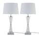 image 1 of Set of 2 Chrome Touch Lamps with White Cotton Shades | Chrome | White | Large | 2