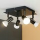 image 1 of ValueLights Spotlight Gloss Black Spotlight and GU10 Spotlight LED 5W Cool White 6500K Bulb Black