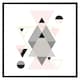 image 2 of Pink & grey geometric triangles (Picture Frame) Brown | L