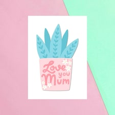 Love You Mum Aloe Vera Greetings Card