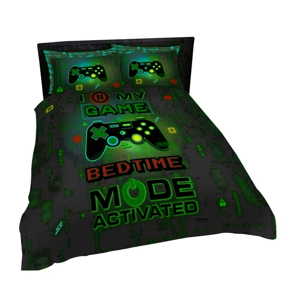 image 1 of Gamer Printed Duvet Cover Set Reversible Polycotton Beddings Multi | Double
