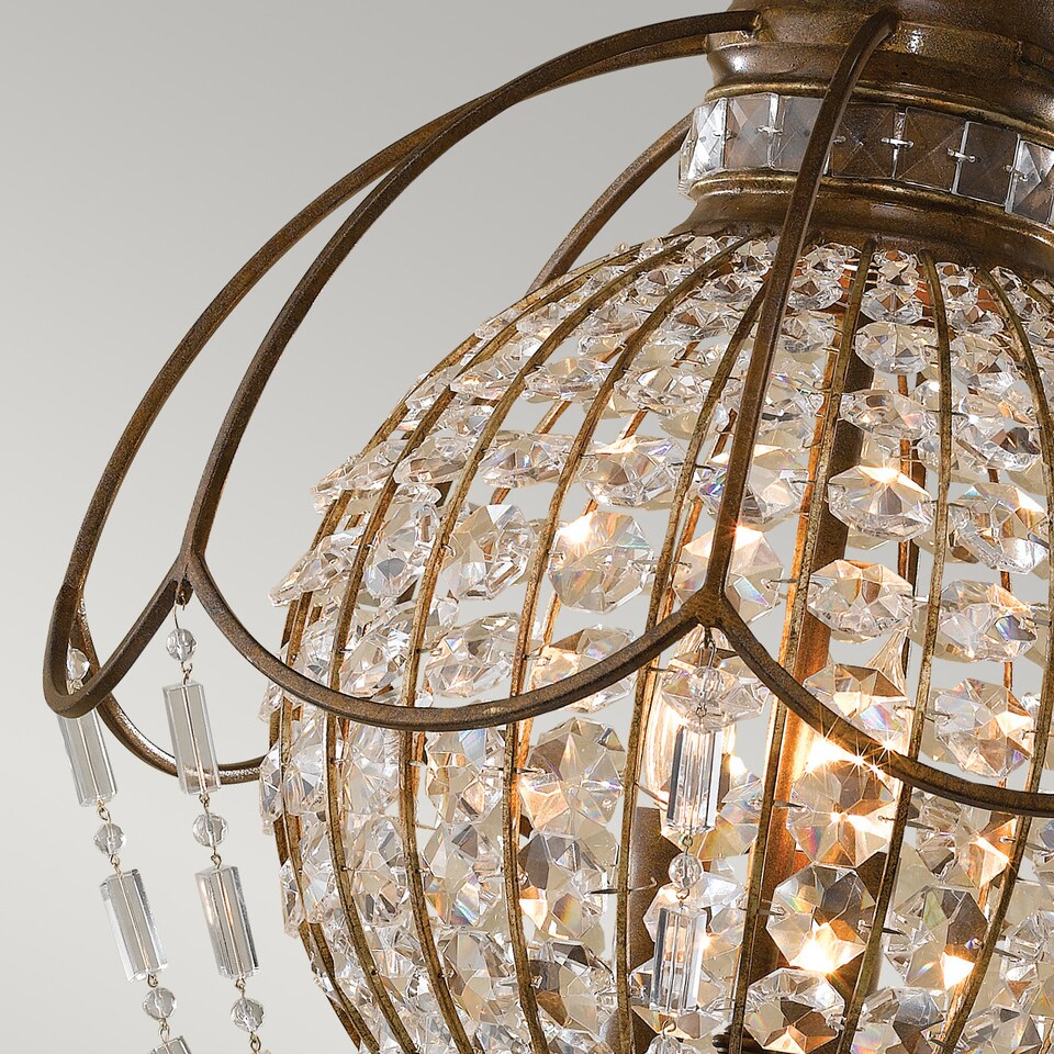 image 1 of Bellini 3 Light Ceiling Chandelier Pendant Light British Bronze, Oxidized Bronze, E14