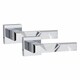 image 2 of Golden Grace 1 Pair Modern Nova Premium Design Door Handles on Square Rose in Polished Chrome with 3" Ball Bearing Hinges and 2.5" Tubular Latch Chrome
