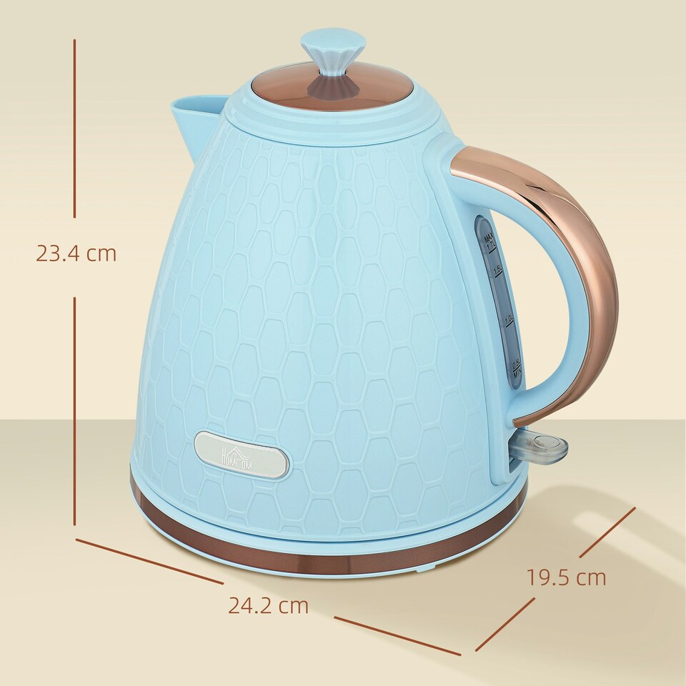 image 1 of HOMCOM Electric Kettle, Fast Boil, 1.7L, 3kW, Auto Shut-off, Light Blue