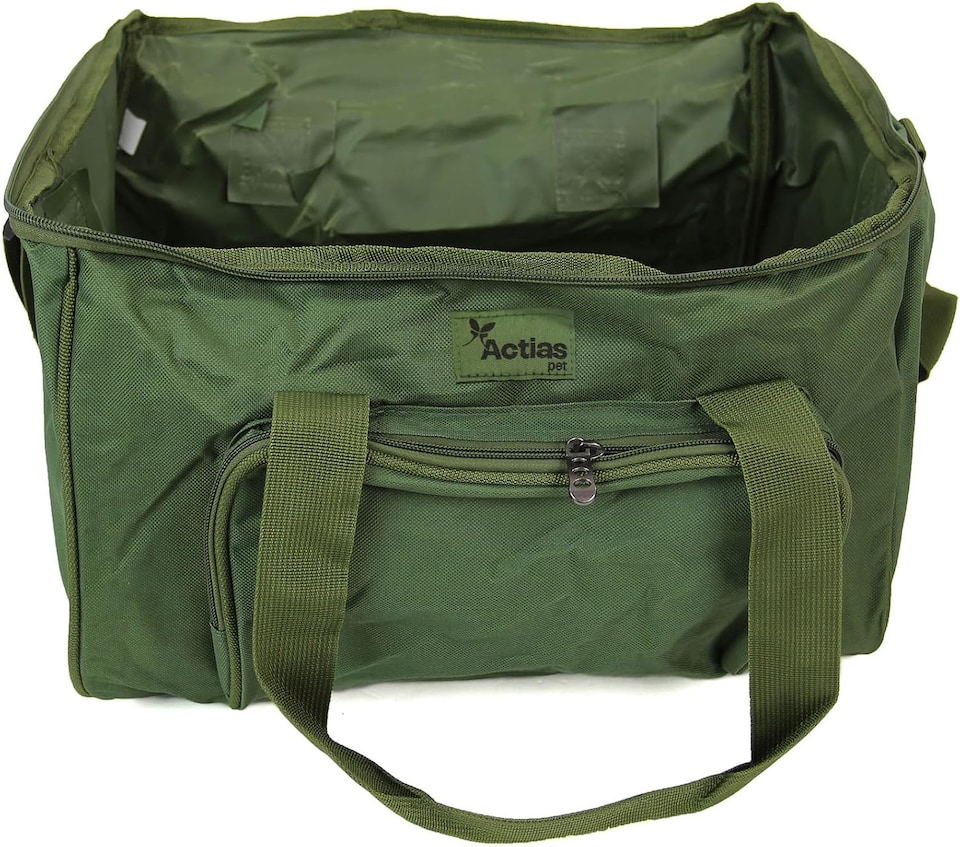 image 1 of Actiaspet Carp & Coarse Fishing Tackle Bag Green Carryall with Padded Shoulder Strap, External Pocket & Rubber Feet, 40cm x 30cm x 26cm