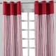 image 1 of Homescapes Thick Stripe Ready Made Eyelet Curtain Pair - 137 x 228 cm Drop | Red | Red