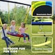 image 6 of AIYAPLAY Kids Swing Set with Double Swings, Metal Frame, 150kg Capacity | Multi | Blue and yellow frame, multicolour seat | 265L x 160W x 178H cm